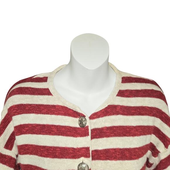 Sage Creek by Liz Ence Womens Large Cardigan Sweater Knit American Flag July - Picture 2 of 12